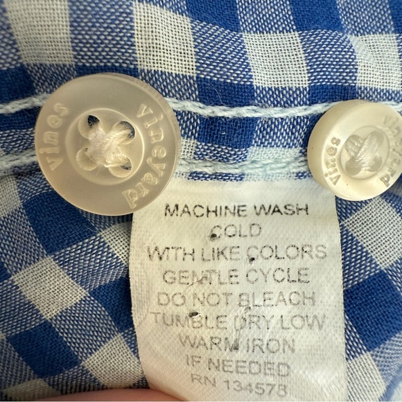 Vineyard Vines Men's Slim Fit Blue Gingham Long Sleeve Shirt L Casual Spring - Picture 11 of 11